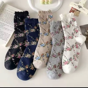 جوراب ساق‌دار گل ریز کد 1849