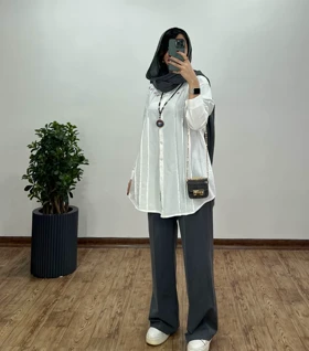 مانتو لینن گلدوزی رزانا 1 (ارسال رایگان)