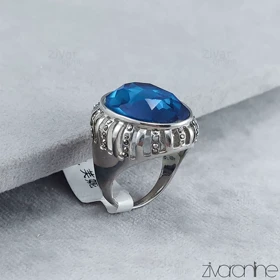 انگشتر زنانه نگین‌دار طرح لاجورد 30085