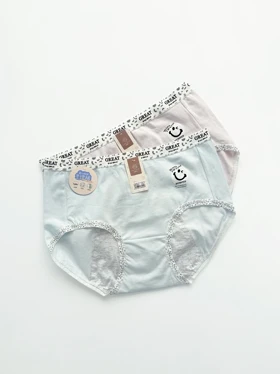 شورتکس قاعدگی نخ پنبه طرح لبخند