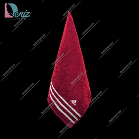 حوله ورزشی adidas رنگ زرشکی سفید