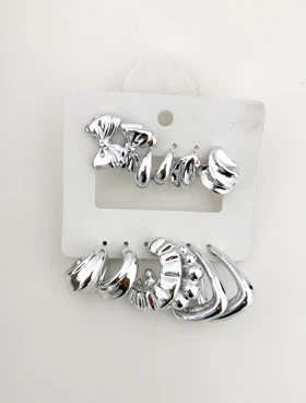 پک گوشواره دخترانه رنگ سیلور براق 836