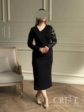 پیراهن یک‌طرفه گیپور مخمل