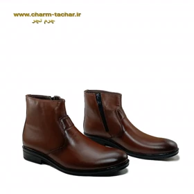 نیم بوت مردانه مردانه چرم طبیعی مدل چلسی بغل زیپ‌دار قهوه ای
