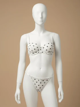 ست شورت و سوتین فنردار تور طرح پاپیون