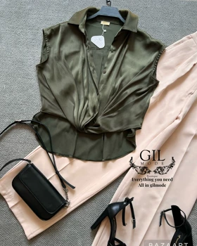 شومیز جلو گره ساتن زارا