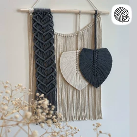 دیوار کوب مکرومه بافی مدل آبشاری 2 برگ کد 02 (عرض 50cm)