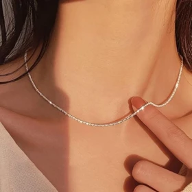 گردنبند نقره زنانه مدل خاویاری