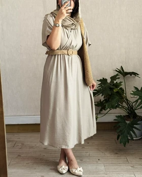 پیراهن ساحلی کیانا با کمربند کنفی