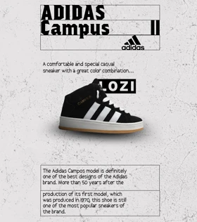 کفش کتانی نیم ساق مردانه و زنانه مشکی سفید ADIDAS Campus