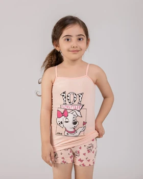 ست زیرپوش و شورت دخترانه طرح سگ خالدار سیلکا