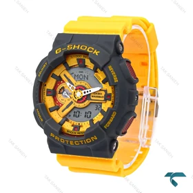 ساعت جیشاک GA110 مردانه طوسی زرد G-Shock-6101-G