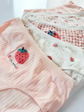 شورت اسلیپ نخ پنبه عروسکی طرح توت فرنگی