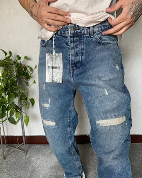 شلوار مام فیت آبی VETEMENTS
