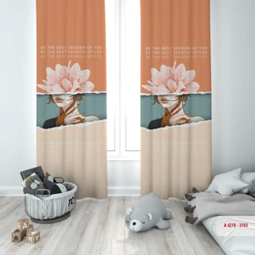پرده پانچی اتاق کودک برند مینوریا کیدز طرح دخترانه کد p-332