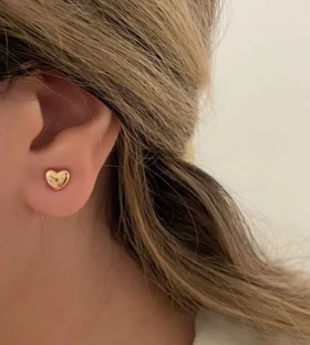 گوشواره مینیمال قلبی توپر برند Iam