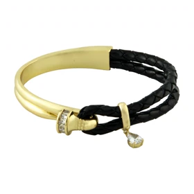 دستبند زنانه طرح بنگل بولگاری آویزدار