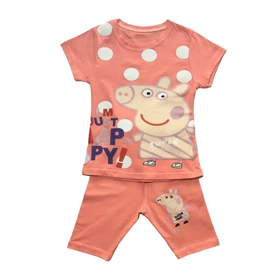 ست تیشرت و شلوارک دخترانه مدل پپا پیگ کد 2041