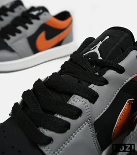 کفش کتانی مردانه طوسی مشکی نارنجی نایک NIKE jordan 1