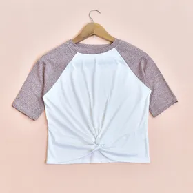 تیشرت کراپ گره‌ای