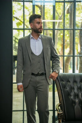 ست سه تیکه کت شلوار جلیقه مردانه دیپلمات مدل 605