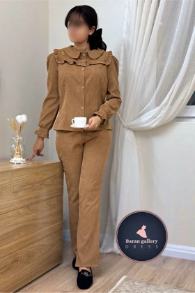 شومیز شلوار مخمل کبریتی