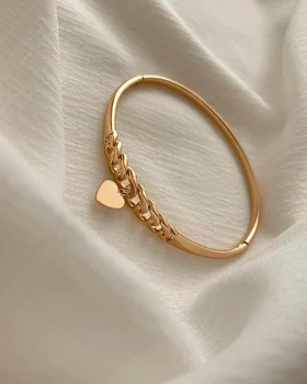 دستبند النگویی آویز قلب ژوپینگ