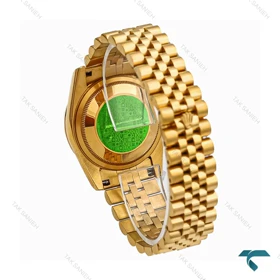 ساعت رولکس دیت جاست مردانه طلایی صفحه مشکی خطی Rolex-6743-G
