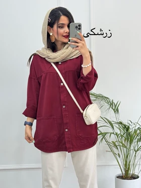 مانتو کتان جیب پایین