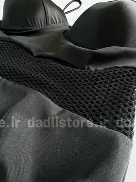مایو یک تکه کاپ‌دار مشکی کمرتور
