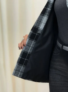 3568-کت چهارخونه شکلات