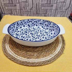 مرغ خوری دسته دار بزرگ دنی هوم طرح گل سرمه ای / BA27