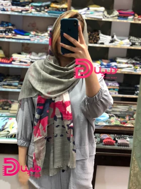 شال وسط ساده آبرنگی نخی