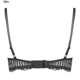 ست شورت و سوتین زنانه دانتل پروانه ای طوسی میسا کد 4735-6115