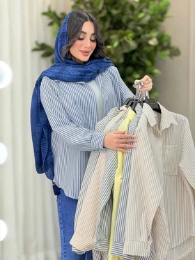 شومیز راه راه تک جیب