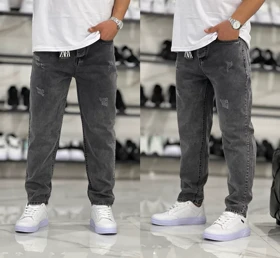 شلوار جین مام فیت دودی زاپ مینیمال سطحی کیفیت عالی کد867