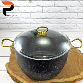 قابلمه 28 دیپ درب پیرکس بلند مشکی هاناتک