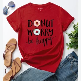 تیشرت زنانه ویسکوز طرح دونات