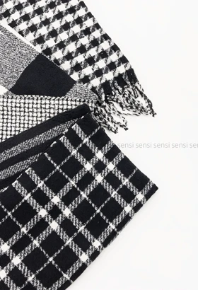 شال موهر پشمی چهار خونه کد1004420