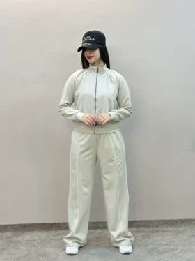 ست سویشرت شلوار اویشو ویولت (کرم)