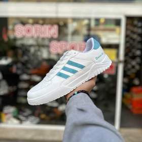 کتانی آدیداس داسلر سفید آبی سایز بزرگ 6063