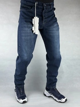 شلوار مردانه مام فیت آبی ساده 9