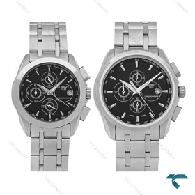ساعت تیسوت ست سه موتوره استیل صفحه مشکی Tissot-8279-S
