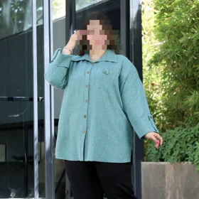 شومیز مانتویی سایزبزرگ مدل نقره کد 353