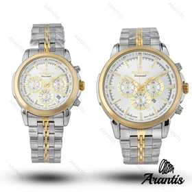 ساعت ست رومانسون diamond طلایی نقره ای صفحه سفید s-10214