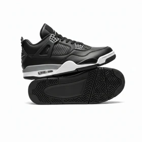 کفش کتانی نایک ایر جردن 4 مشکی طوسی کد 294954