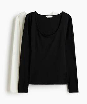 بلوز ساده آستین بلند یقه گرد H&M275