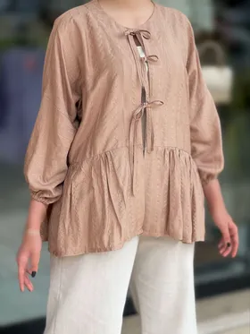 مانتو پاپیونی چین‌دار کد 530