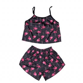 ست تاپ و شلوارک طرح فلامینگو 180