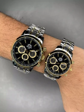 ساعت مچی اورینت کورنوگراف صفحه مشکی سیلورطلایی Orient VIP